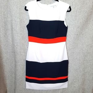 Sandra Darren Sleeveless Patriotic Colorblock Shift Dress 8P